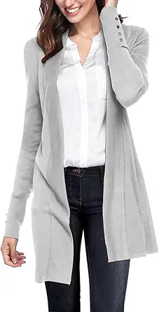 Spicy Sandia Knit Cardigan Open Front Long Sleeve (Plus Size Available)