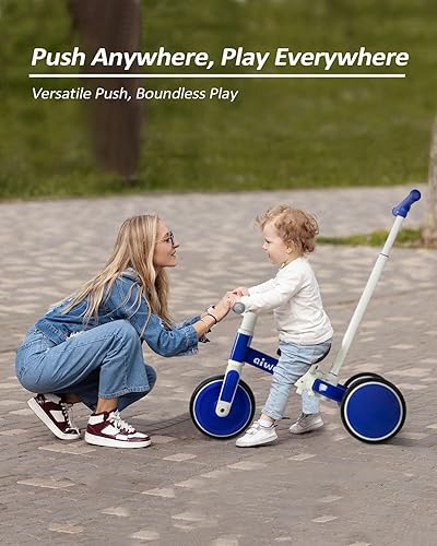 Miniatura 3 de aiwo Triciclo 5 en 1 para niños pequeños de 1 a 3 años, bicicleta de equilibrio para niños de 1 a 4 años, primer regalo, juguetes para montar