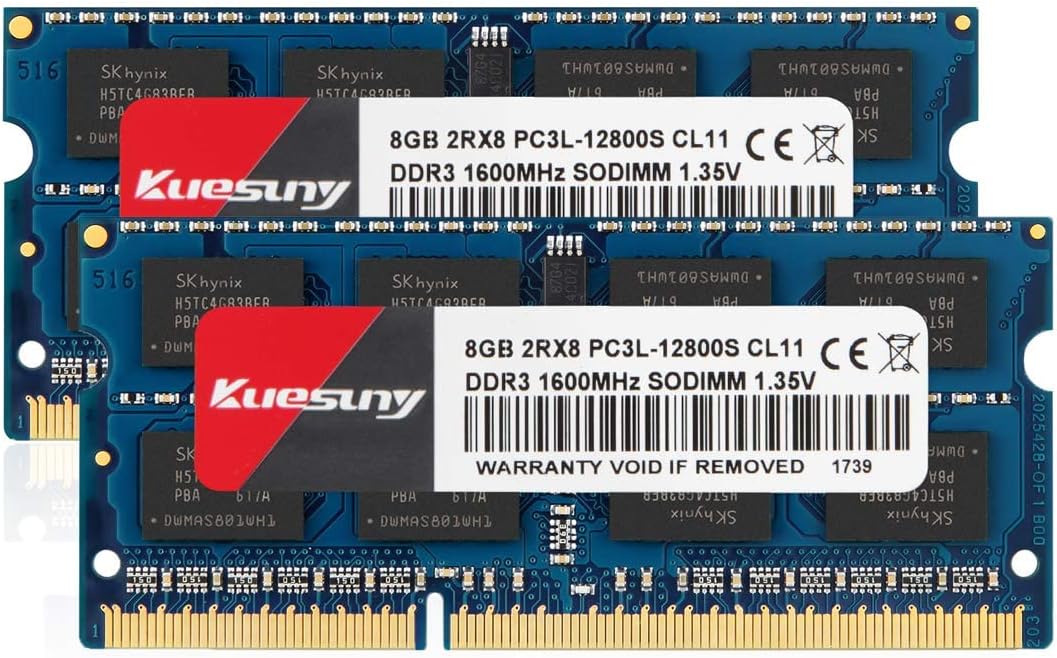 Lot De 2 Barrettes RAM DDR3L 8 Go (16 Go) PC3L-12800 – DDR3-1600 – Grande Marque