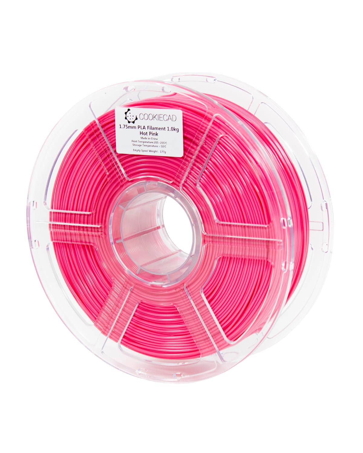 Cookiecad PLA Filament 1.75mm 1kg Pink 3D Printer Filament - Hot Pink PLA