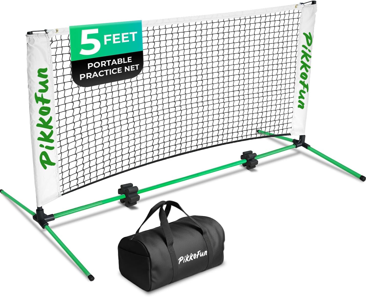 Mini Pickleball Net (5 FT Wide), Small Portable Dink Practice Net for Indoor & Outdoor, 60-Second Tool-Free Setup, Carry Bag Included, Pickleball Gifts for Women & Men
