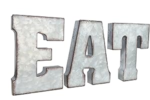 Galvanized Eat Sign Rustic Metal Letters Free Standing Decorative Sign Wall Decor