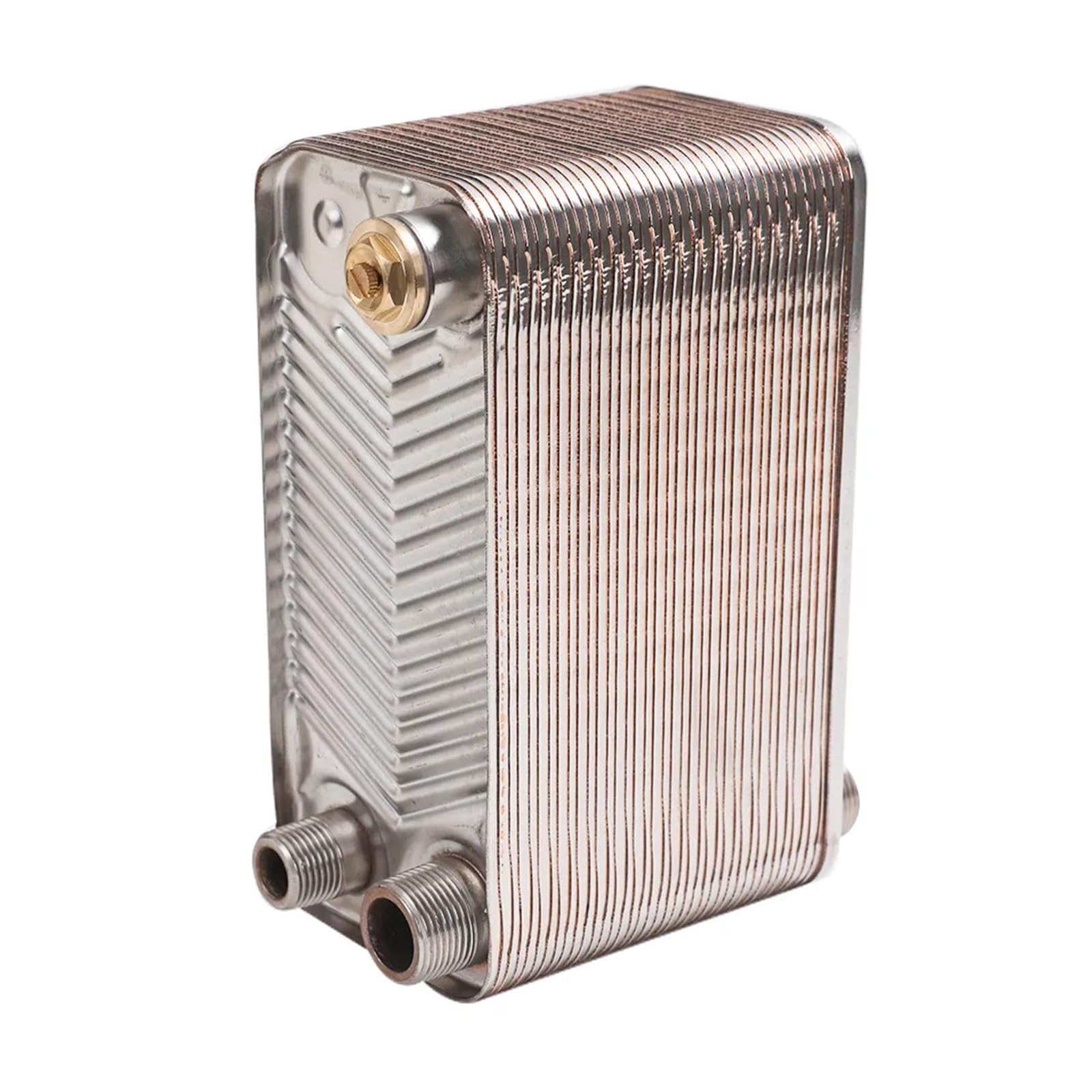 Scambiatore di calore, scambiatore di calore per piastre in acciaio inossidabile per birra per birra domestica refrigeratore per birra a controcorrente riscaldamento dell'acqua (38 piatti)