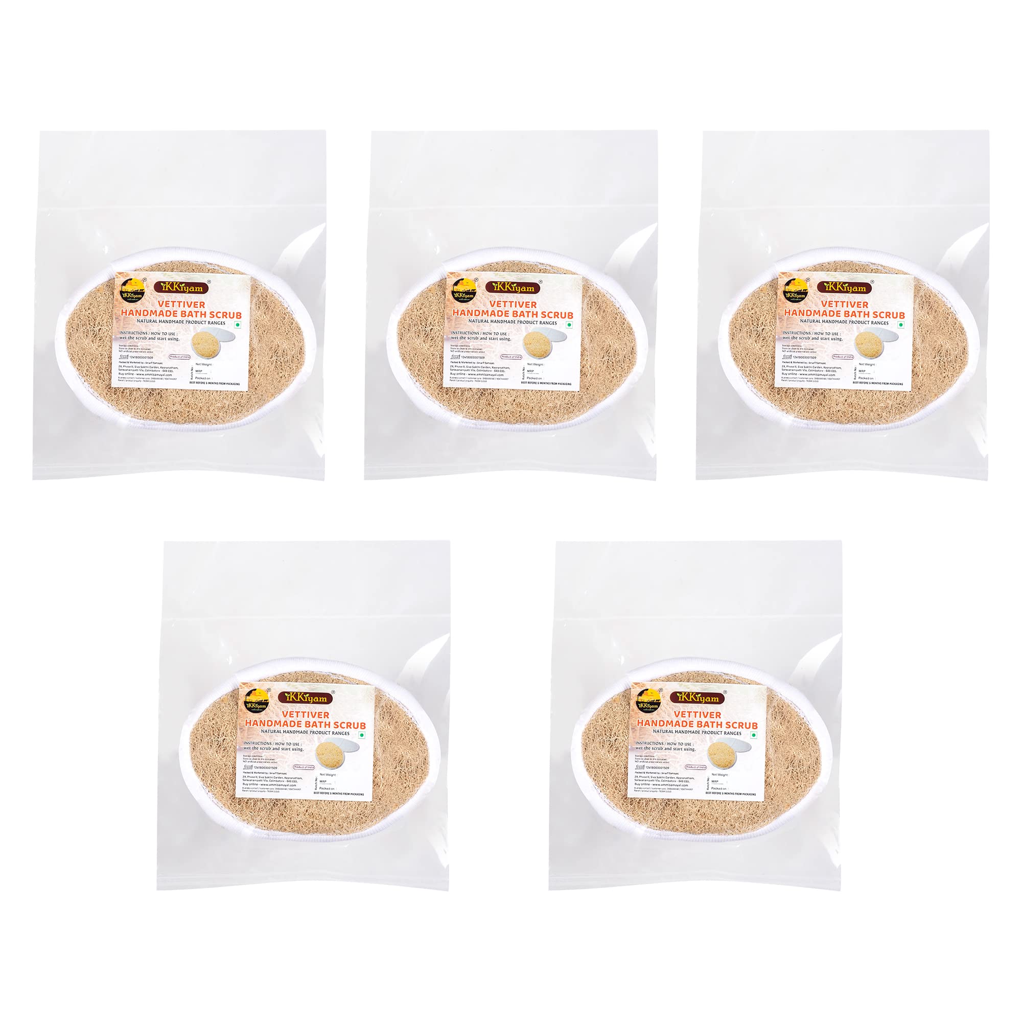 Vettiver Handmade Bath Scrub with Handle (100% Natural) | Pack of 5 | Eco-Friendly & Natural Scrub for Smooth Skin & Relaxation-image-48