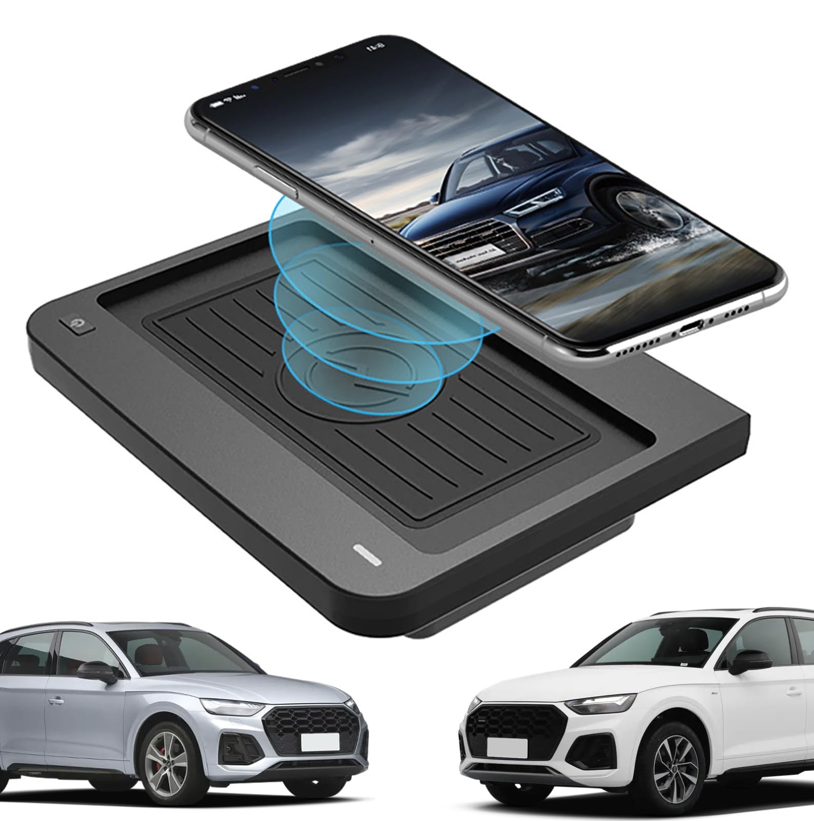 Hebralytic Car Wireless Phone Charger for Audi Q5 SQ5 2022 2021 2020 2019 2018 2017 Center Console Accessories, 10W ABS+PC Fast Phone Charging Pad Mat for Any Qi Phone(A) : Cell Phones & Accessories