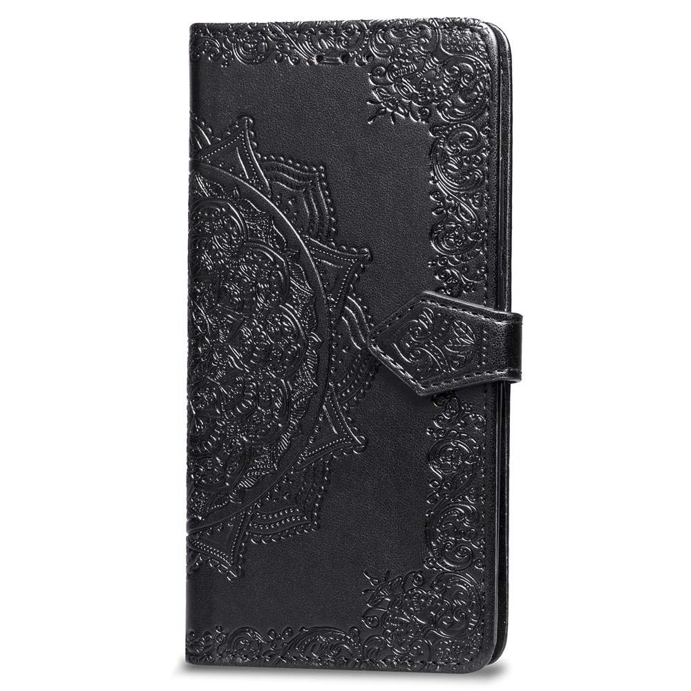 TophungHuawei P Smart 2019 Case Mandala, Shockproof PU Leather Flip Phone Wallet Pouch Cases with Magnetic Strap Card Holder Slot Slim Fit Soft Bumper Protective Cover for Huawei P Smart Black