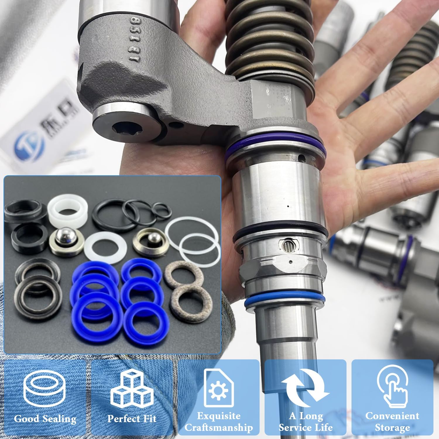 244194 Pump Repair Packing Kit(2 Set)-Compatible with Graco 210/230/295/390/395/490/495/595/3400 Series Plunger Sprayers|Seals Replacement for Airless Paint Sprayer Pumps|Multi-Model Packing Seal Kit