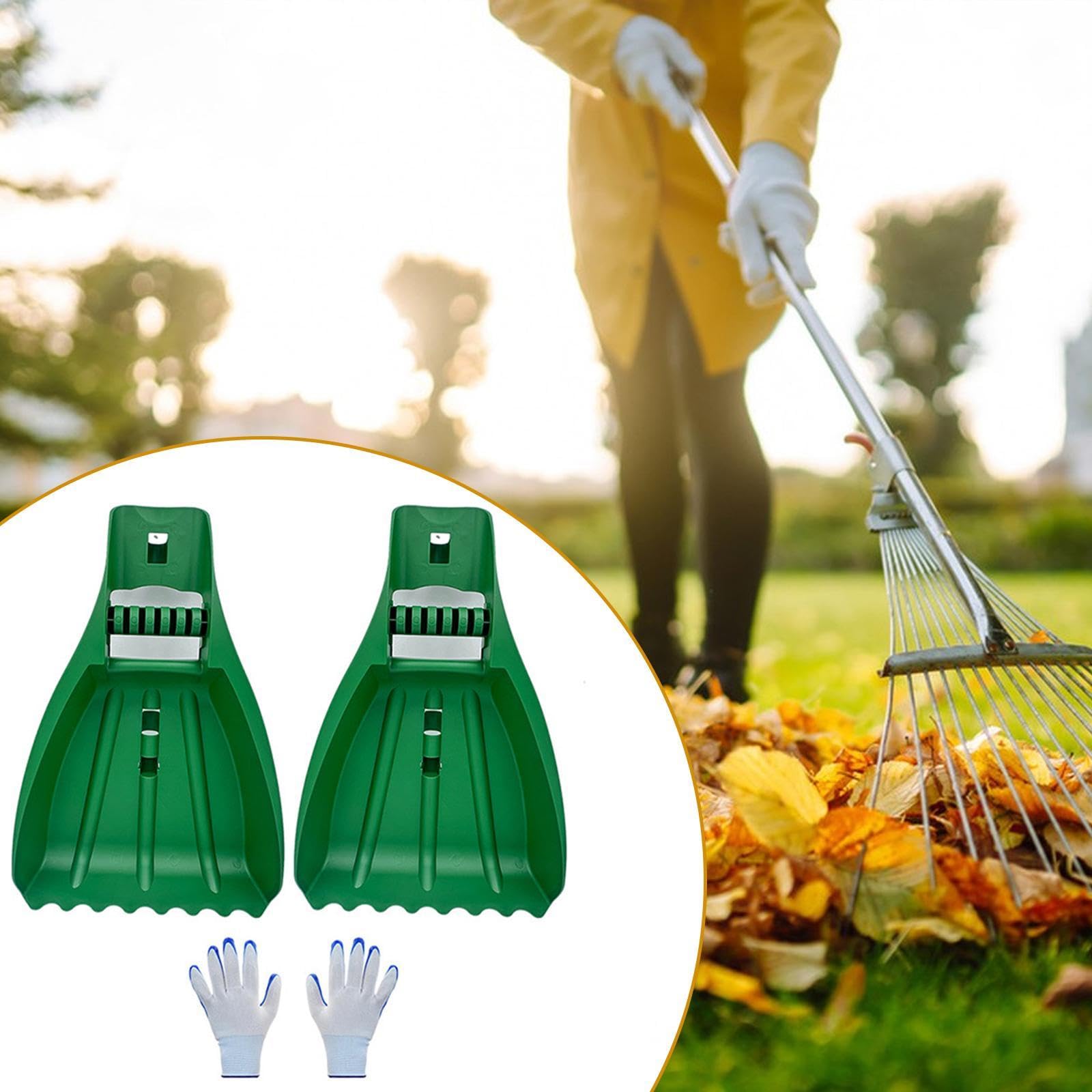 2 Piezas Rastrillo Jardín Recolector Hojas Mano Ligero Ergonómico Claw Plástico para Recoger Césped Basura Patio Adecuado para Actividades Al a