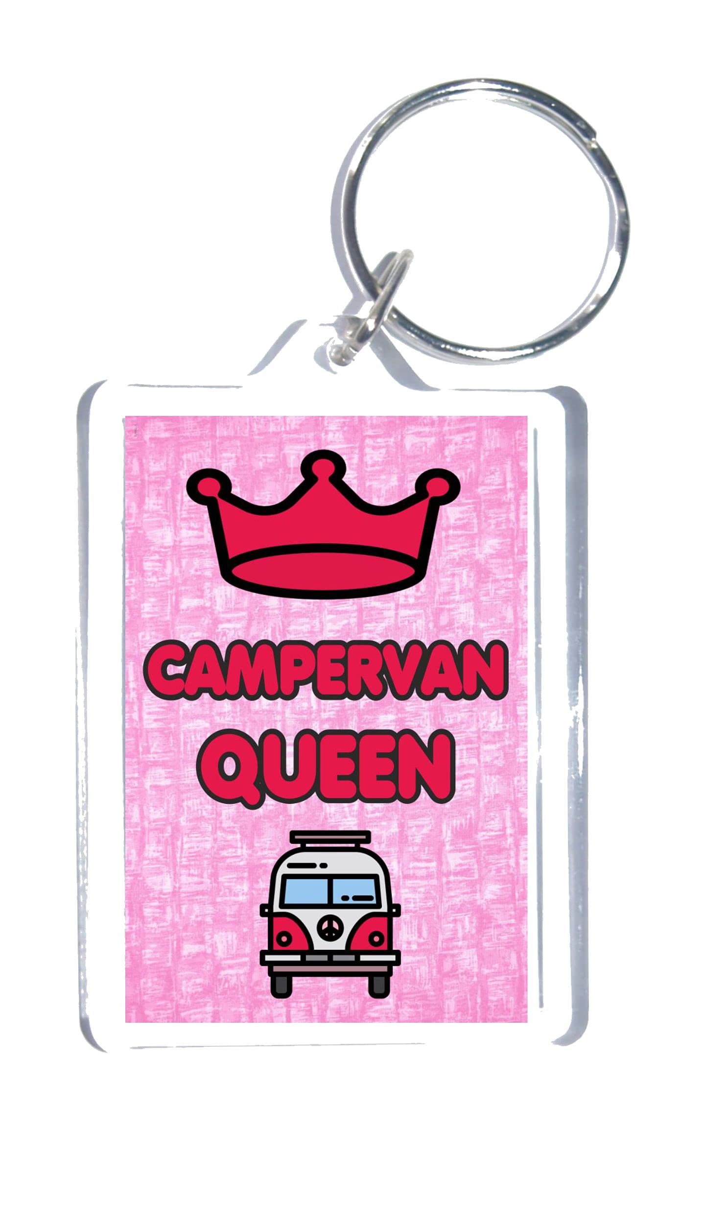 Fun Camerpan Lover Gift – Campervan Queen – Keyring - Novelty Present