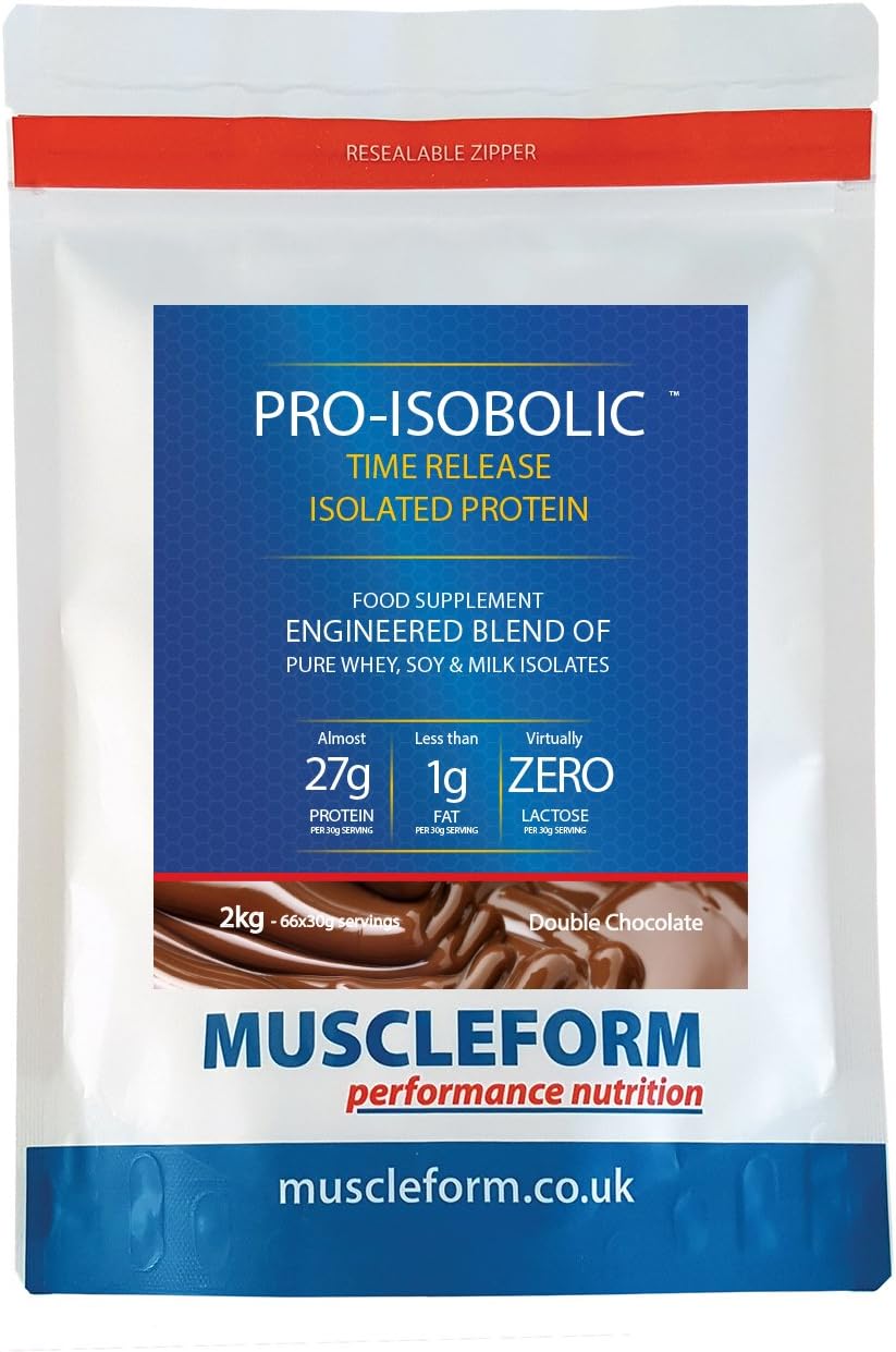 MuscleformPro-Isobolic 'Time Release' Pure Protein Isolate 93% 2kg Re-Sealable Pouch - Fast Delivery - Double Chocolate | Free Express Delivery