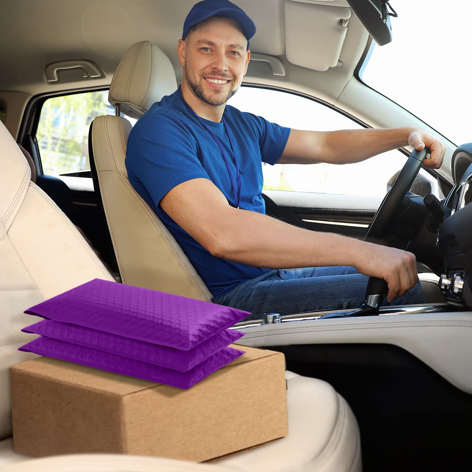 UCGOU Luftpolster-Versandtaschen, 18,4 x 30,5 cm, Violett, 25er-Pack, Nutzmaß 18,4 x 27,9 cm, gepolsterte Umschläge, undurchsichtig, selbstklebend, wasserdicht, für Schmuck und Make-up-Artikel, Nr. 1