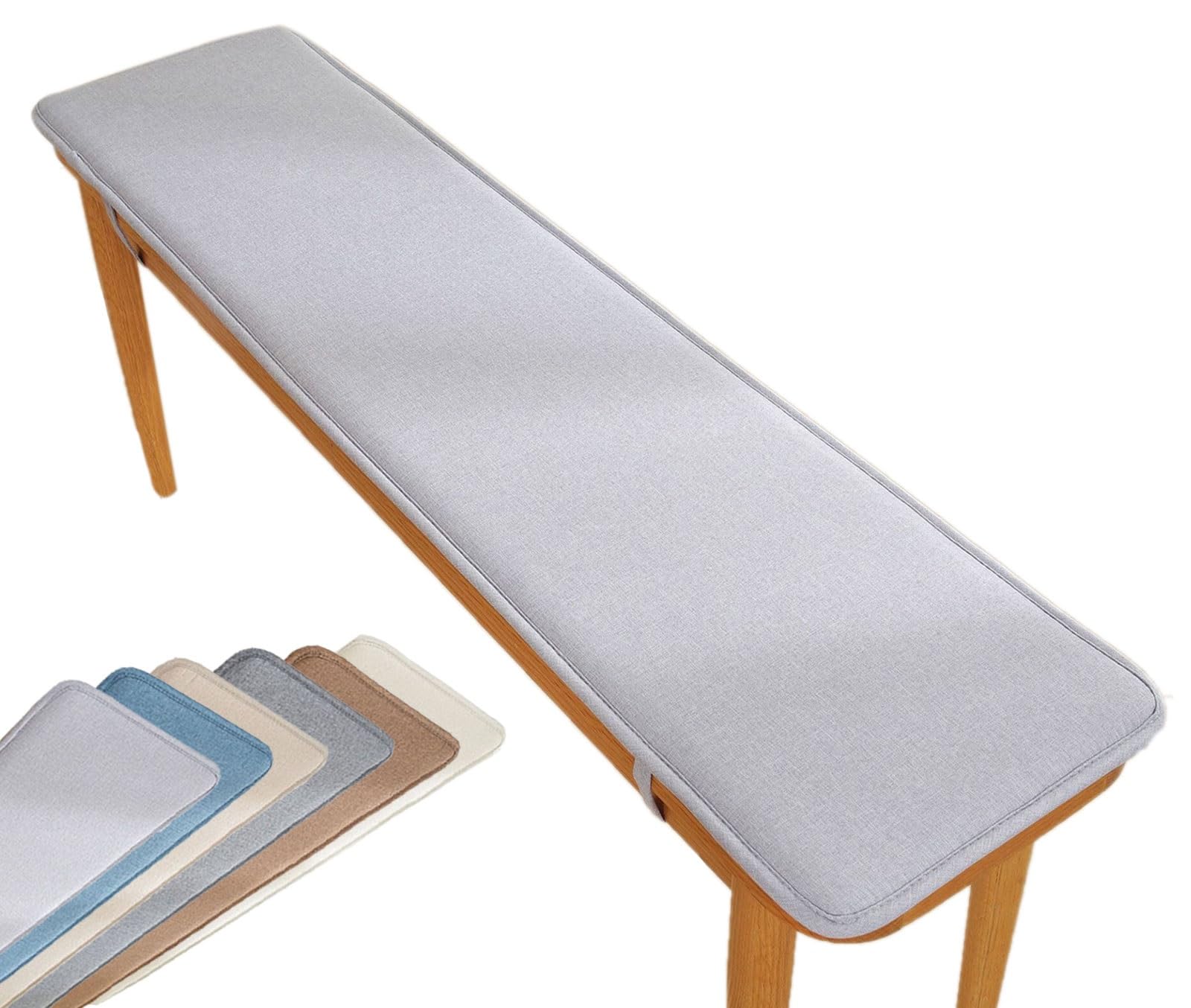 VEAI Bench Cushion 120cm/100cm/130cm/90cm/150cm x 40cm/50cm Outdoor Indoor 2/3 seater Non-Slip Seat Pad for Bay Windows, Garden Patio, Long Chairs, Swings & Porch Furniture(light gray,50x110cm)