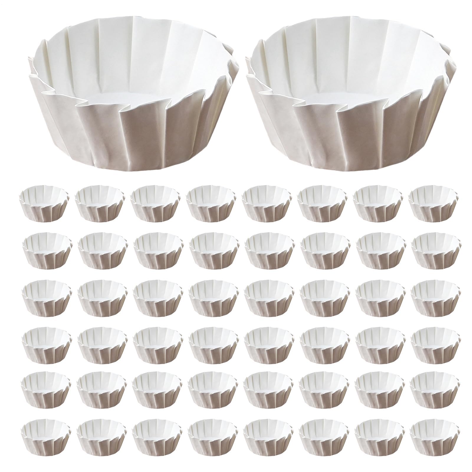 Moules à cupcakes pour la pâtisserie – Moules en papier sulfurisé pour mini muffins, parfaits pour les fêtes d'anniversaire, les mariages, les réunions à la maison et les occasions spéciales, blanc