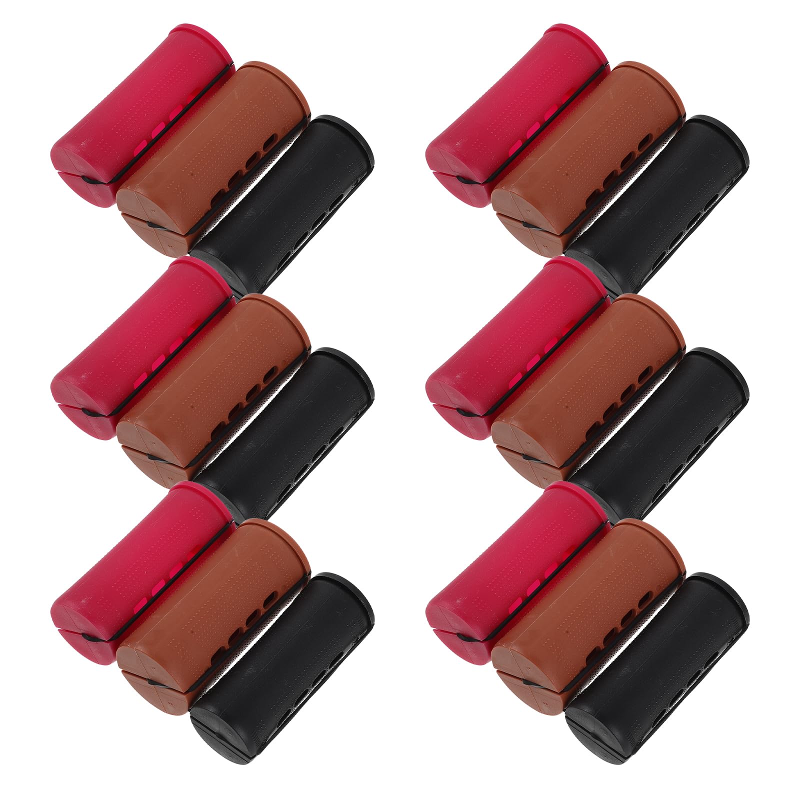 NOLITOY Varillas para Permanente de Cabello Rizado Antideslizantes Bandas Elásticas, 18 Piezas (3.0 Cm, 3.5 Cm, 4.0 Cm), Rulos de Plástico sin Calor para Peinado Profesional y Uso Casero