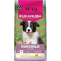 EUKANUBA Cibo secco per Cuccioli con pollo fresco per razze di taglia media – Alimento secco premium per Cani giovani, 15 kg