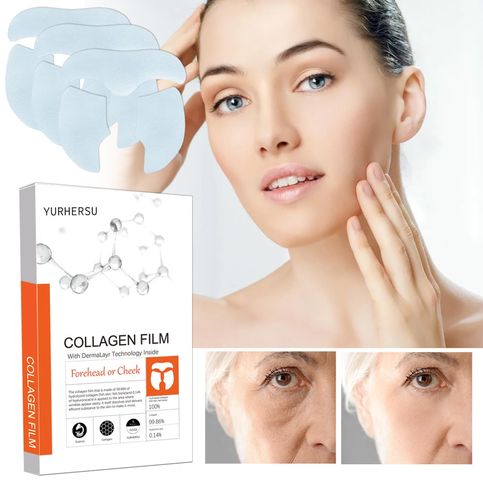 Película de colágeno - Melting Collagens Film - Película de colágeno  Highprime - Colágeno Hidrolizado - Cara de película de colágeno soluble -  Máscara reafirmante - Mascarilla facial blanqueadora - : Amazon.es: Belleza