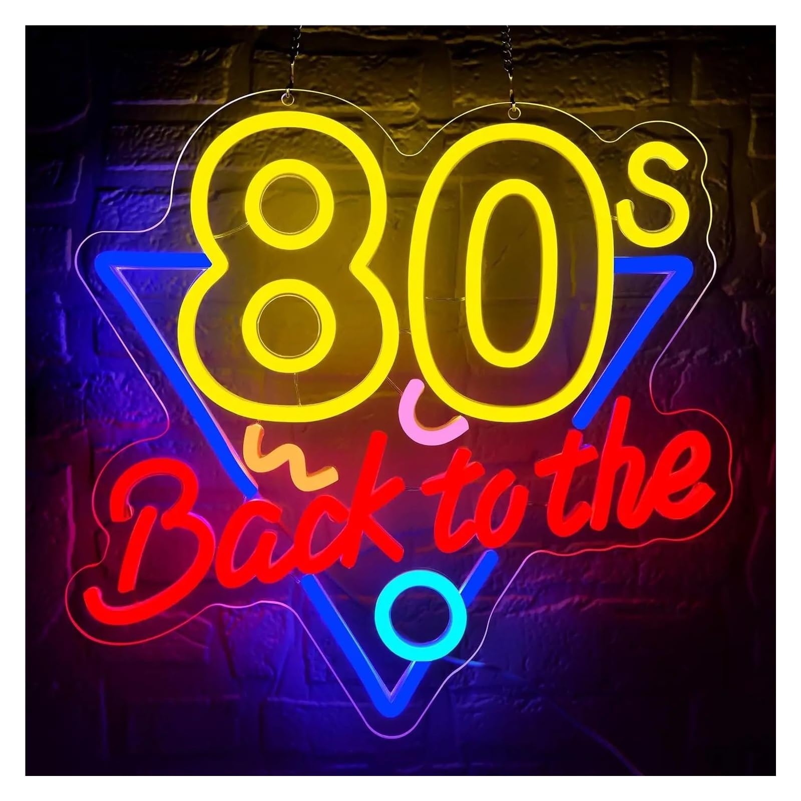 Shouxi One Color Sign Lamp Back To The 80'S Neon Sign Usb Dimmable Light For Bar Ktv Pub Club Music Studio Background Party Decoration 34.5Х33.5cm