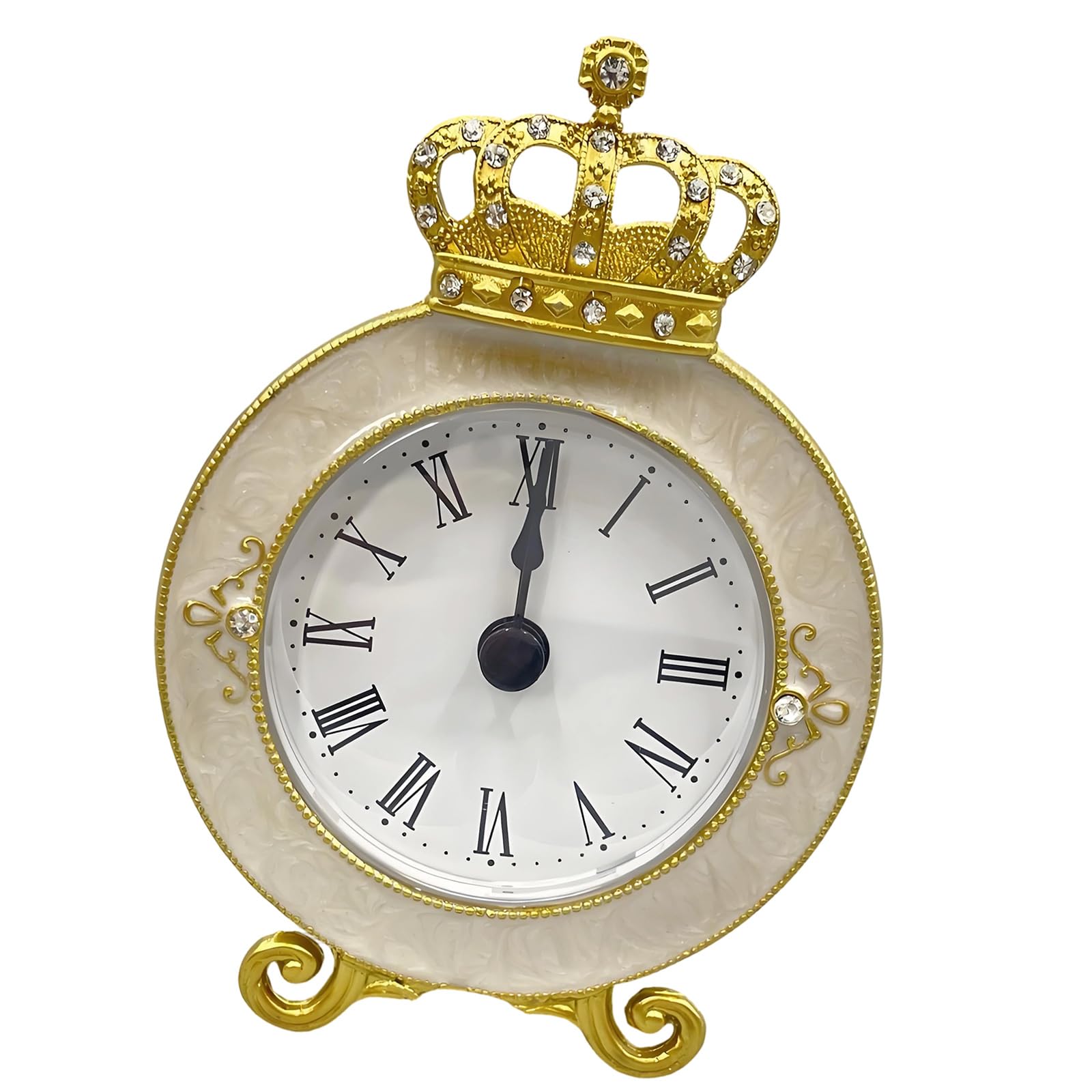 Shntig Antique Small Table Clock with Accurate Quartzs Movements for Bedroom Library Decoration European Mansion Fashion Clock
