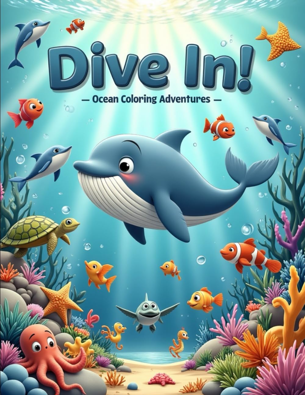 Dive In! Ocean Coloring Adventures: A Splashy Coloring Journey Beneath the Sea