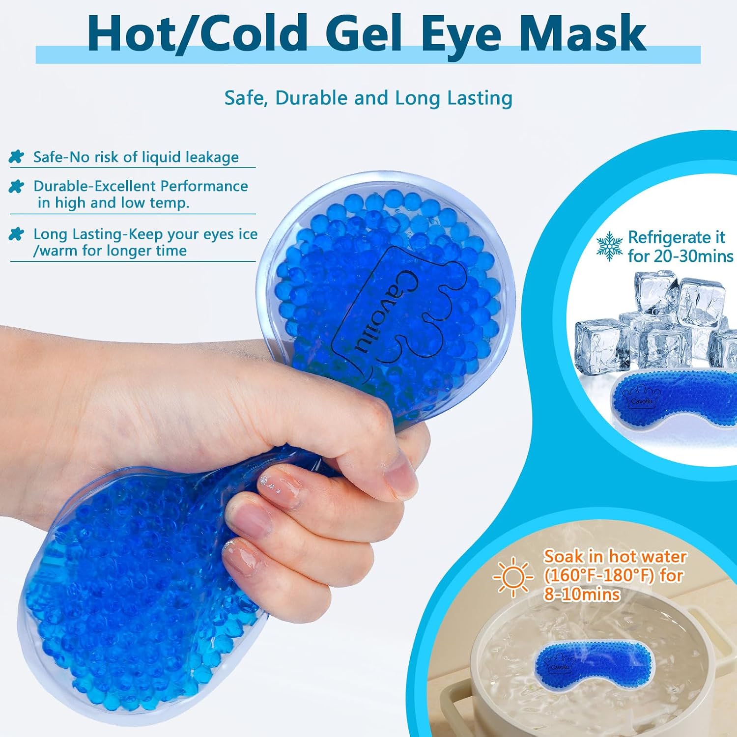 Sleep mask w/Cooling Gel Eye Mask, Heated Eye Mask for Sleeping, Reusable Ice Silk Stain Eye Cover Sleeping Mask for Travel, Home, Office, Yoga, Total Blackout, Stocking Stuffers (Leopard)