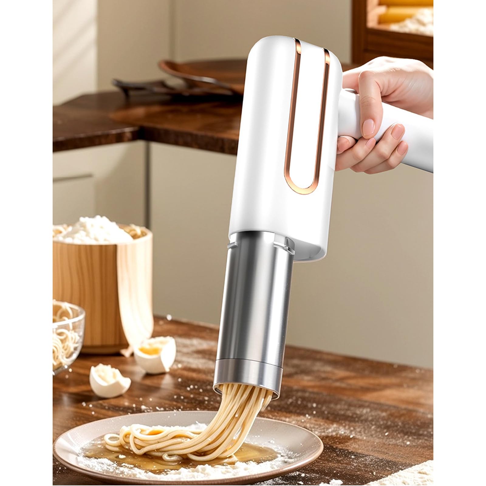 Generico Macchina per Pasta elettrica Senza Fili Portatile per Pasta 2400mah Pressa per Pasta per pressa elettrica per Cucina Fatta in casa