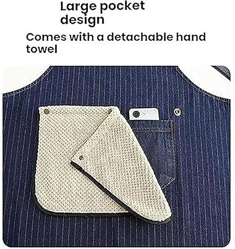 Miniatura 5 de Adult Apron - Lightweight Cotton Apron with Front Pocket, Ideal for Everyday Use, Cross Back Aprons for Women Men