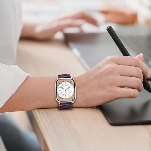 Miniatura 7 de V-MORO - Correas ligeras de resina para Apple Watch Series 87, correa de acero inoxidable con hebilla de acero inoxidable, compatible con iWatch