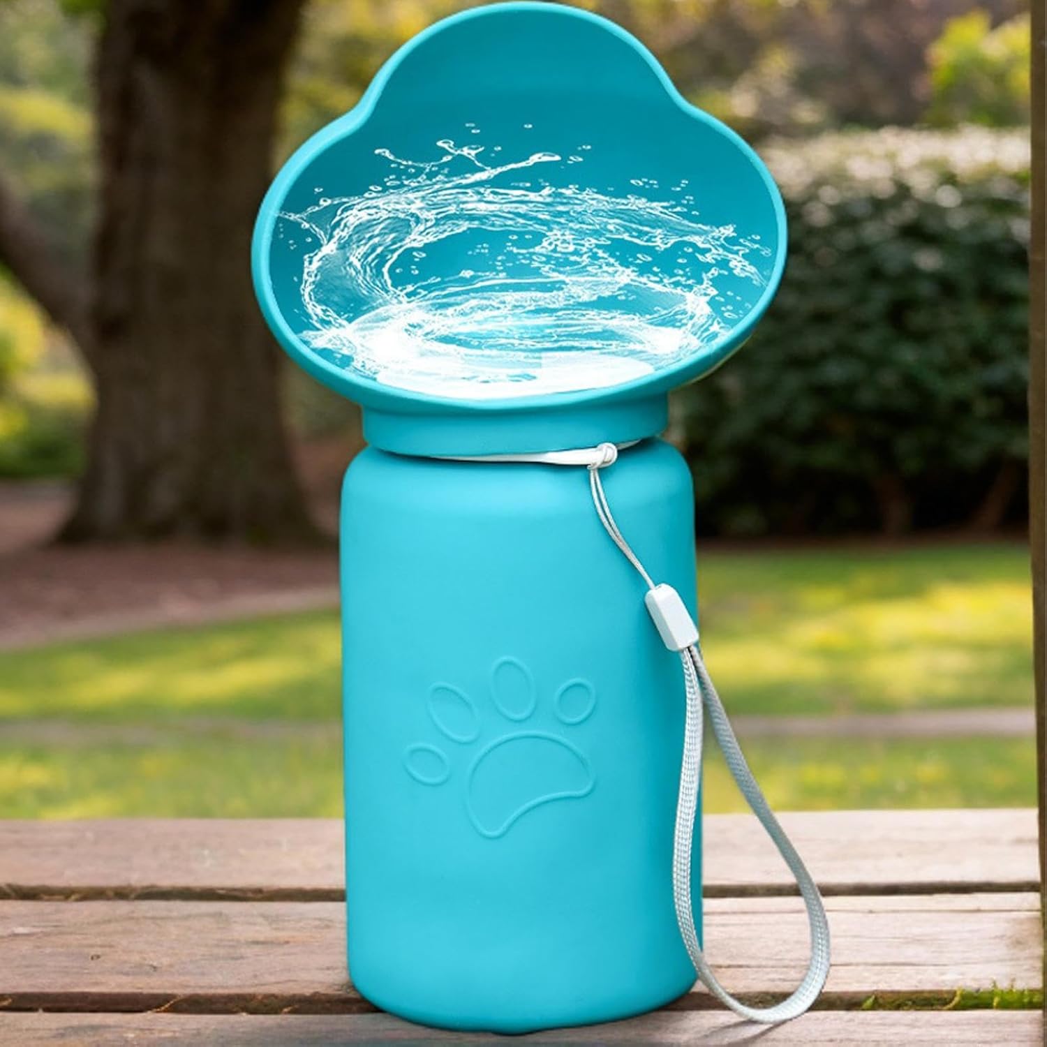 Portable Dog Water Bottle, Leak-Proof Dispenser 23.5x11x8cm, Foldable Dog Waterer, High-Temperature Resistant, Blue, Ideal for Hiking, Camping, Travel, Park, and Road Trips - Image 2
