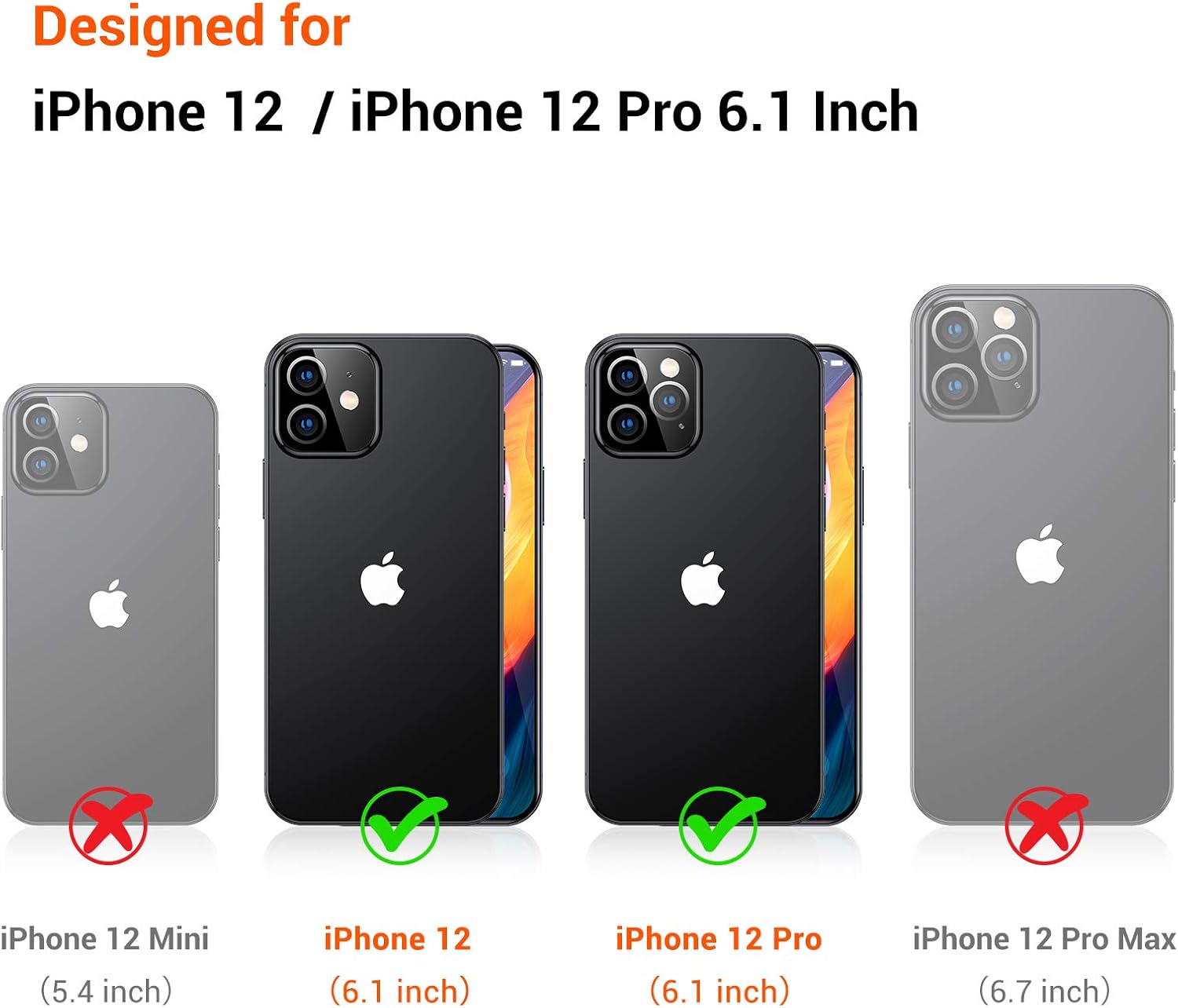TORRAS Shockproof Compatible for iPhone 12 Case/Compatible for iPhone 12 Pro Case, [Military Grade Drop Tested] Translucent Matte Hard PC Back with Soft Silicone Edge Slim Protective Guardian, White