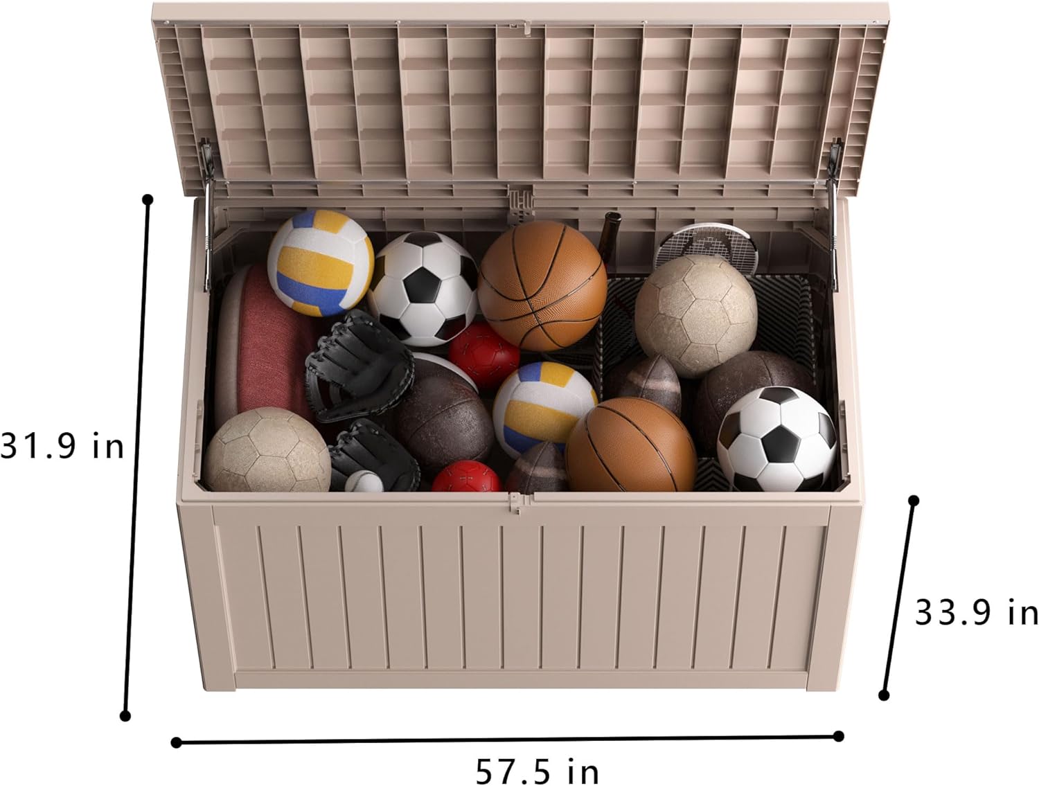 deck box,XXL 230 gallon Resin Large outdoor storage box waterproof and sunproof Loackable Suitable for patio furniture and outdoor garden tool storage (lightbrown)