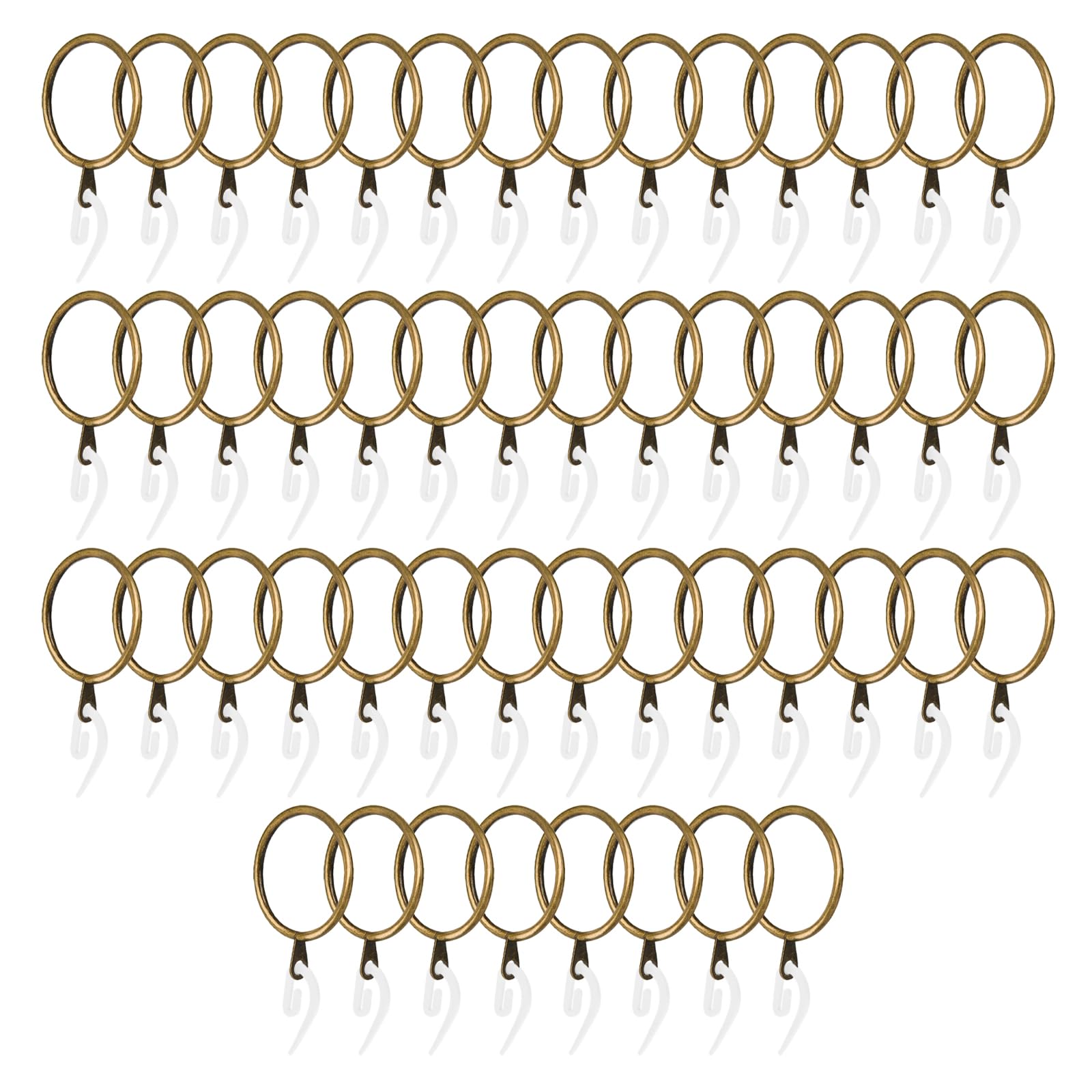 Anillos de cortina de metal con clips de 30 mm Casoter latón resistentes al óxido, 50 uds