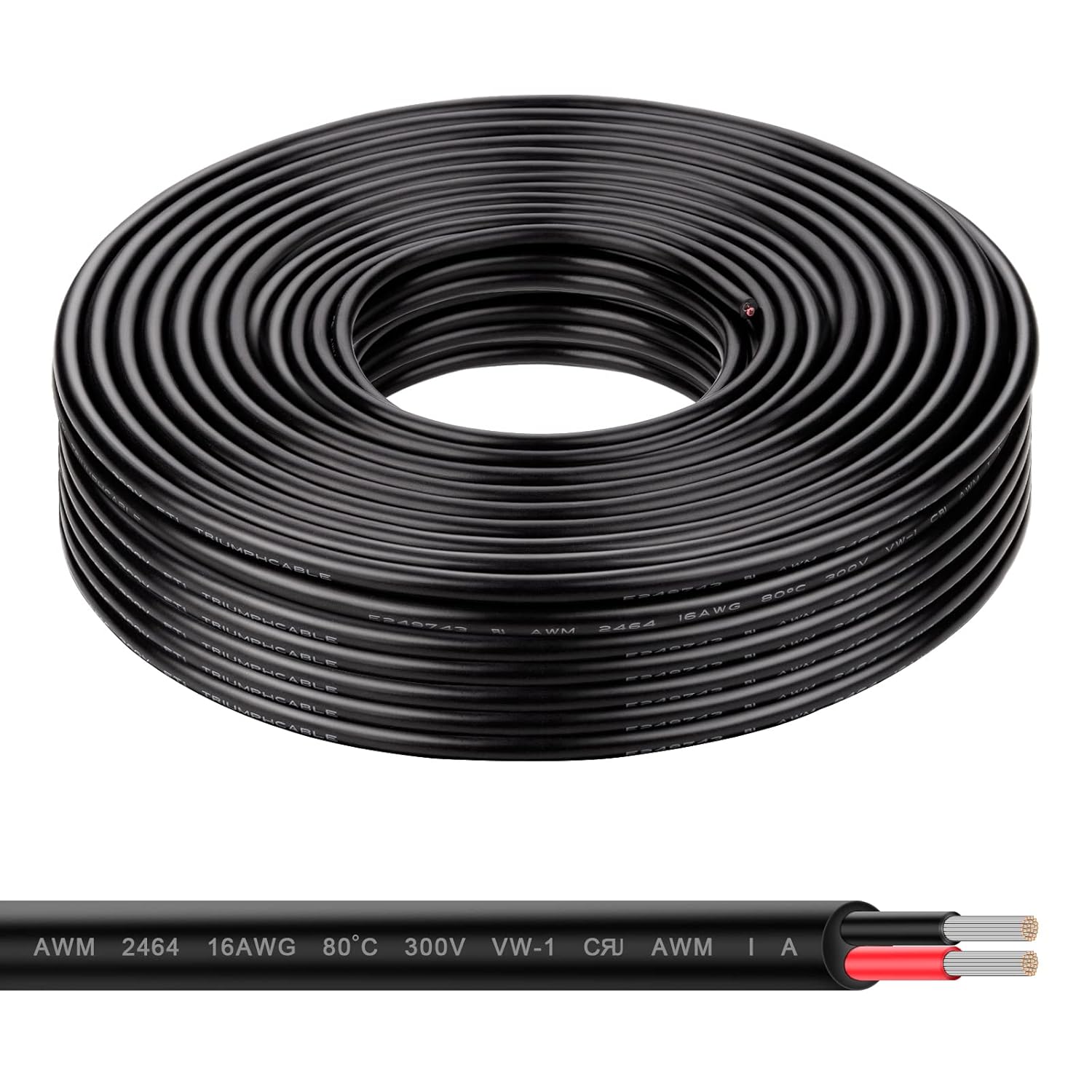 14 Gauge Wire, 14 AWG Stranded Tinned Copper Wire, 50FT Flexible 14 AWG Wire for LED Strips Lamp Lighting Marine Automotive (14 Gauge, 50FT)