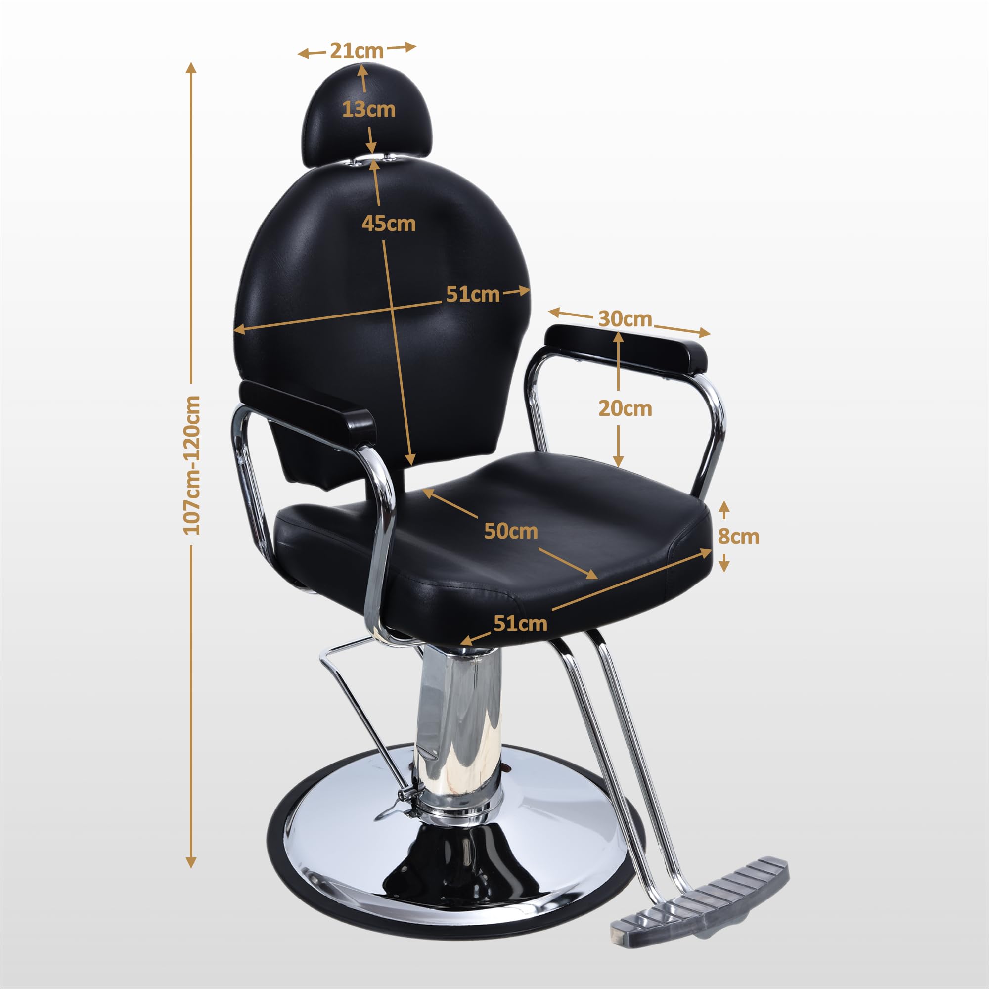 Barberpub Friseurstuhl Hydraulisch 3022BK