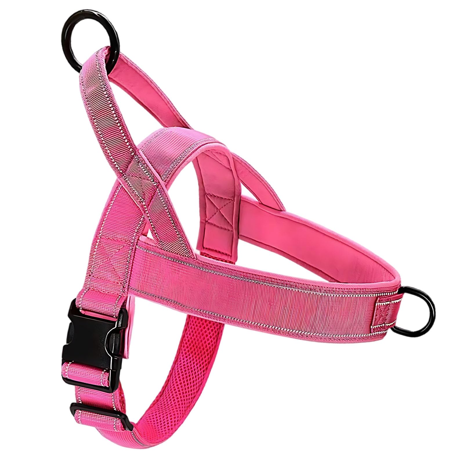 Hundegeschirr für kleine Hunde, Pink, Ausbruchsicher, Verstellbar, Reflektierend, Weste mit D-Ring, Größe S (8-12 kg)