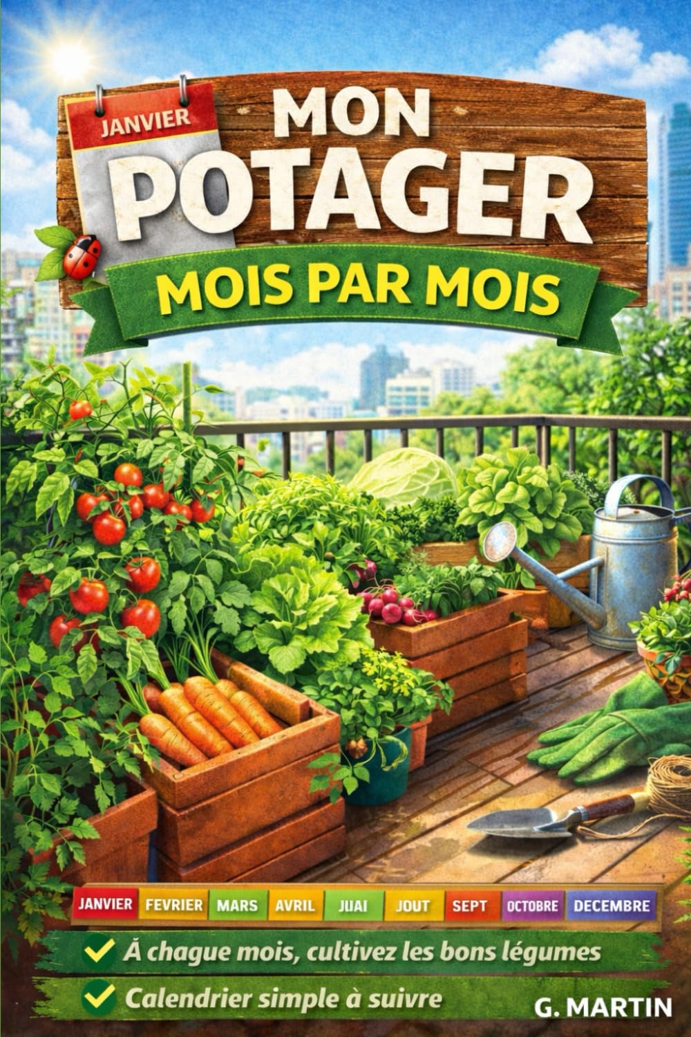 Mon potager mois par mois - Le Guide simple pour cultiver toute l'année: Pour réussir son potager sur balcon ou petit jardin, mois après mois