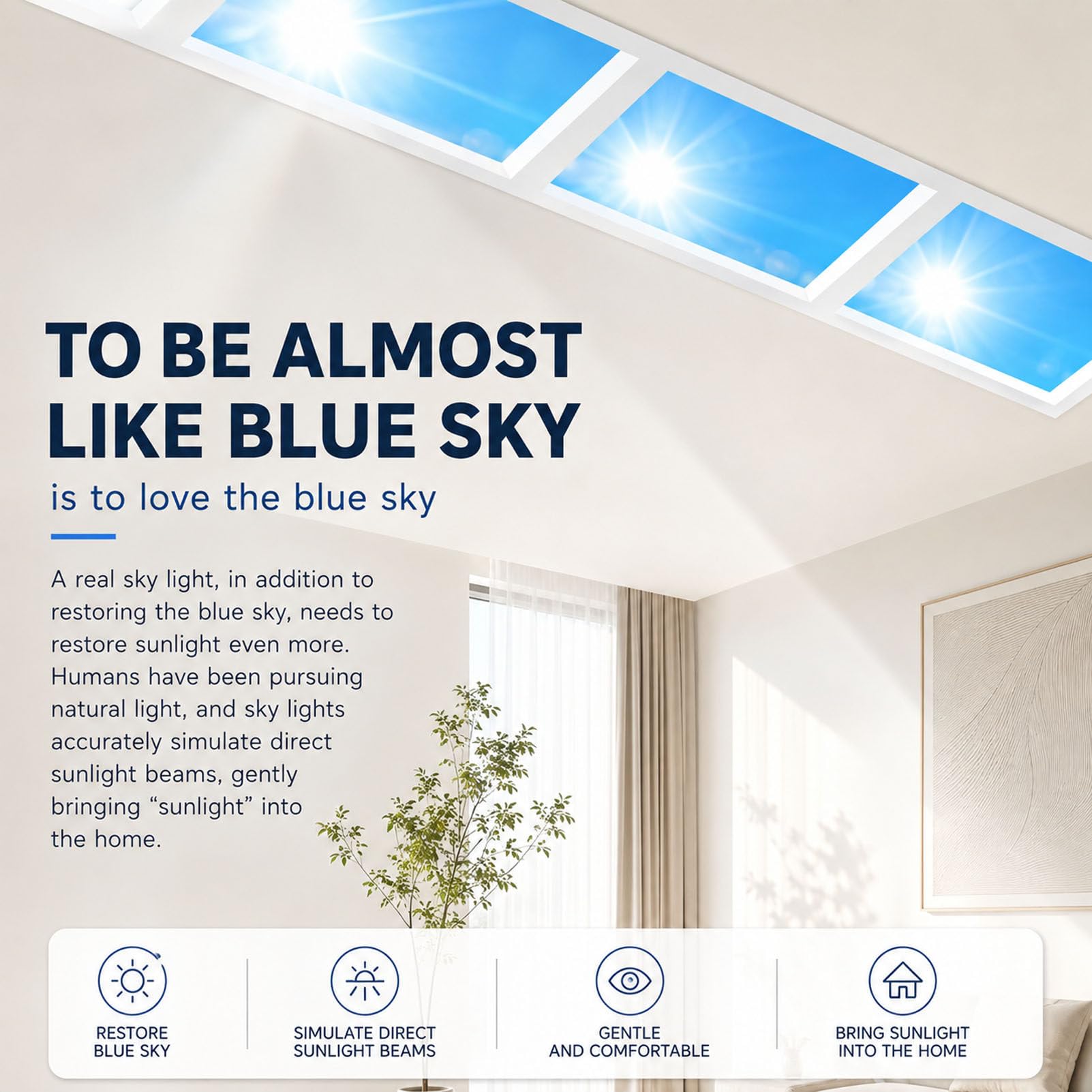 Lucernario Artificiale a LED da soffitto ModularCeiling-60x120