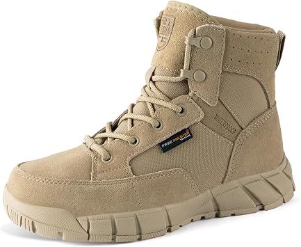 FREE SOLDIER Hiking Work Boots Womens Tactical Boots 6 Inches Lightweight Waterproof Military Boots Outdoors Desert Boots