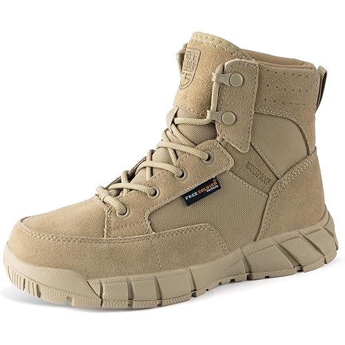 FREE SOLDIER Hiking Work Boots Women's Tactical Boots 6 Inches Lightweight Waterproof Military Boots Outdoors Desert Boots