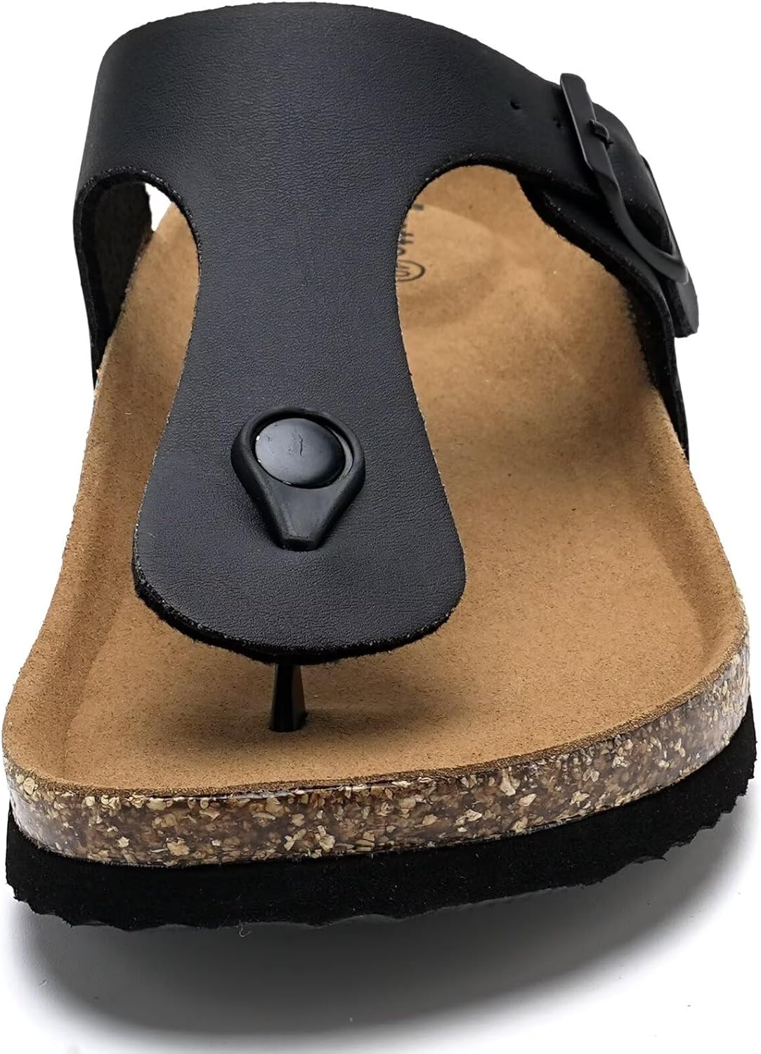 Torotto Mens Womens Flip Flops Thong Sandals with Cork Footbed Open Toe Adjustable Webbing Slides Sandals for Walking | Beach | Indoor 15.5 Women/14 Men 607/Black image 2 of 6 B0DS1WGFRY