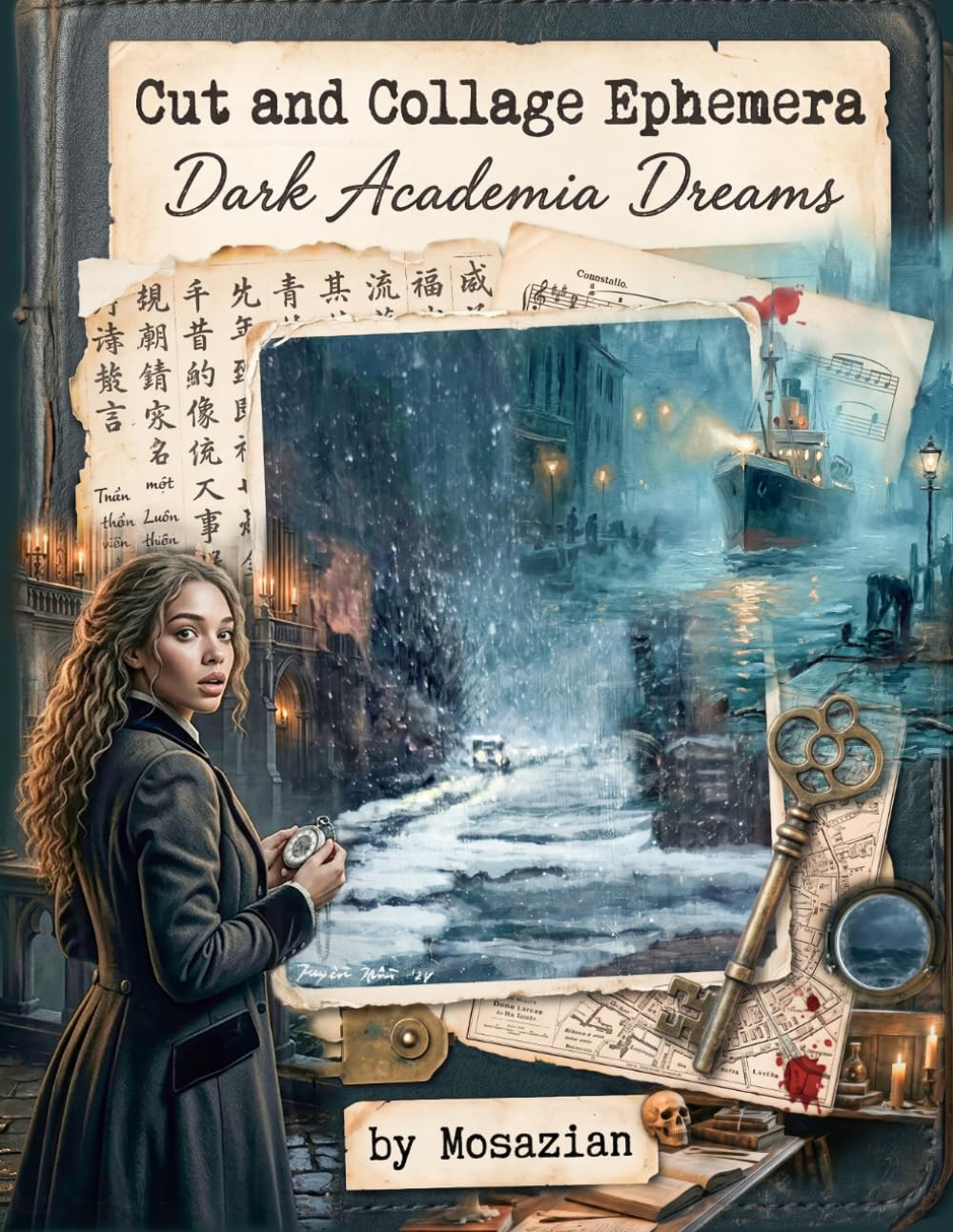 Cut and Collage Ephemera: Dark Academia Dreams by Mosazian: A Nautical Gothic and Vintage Victorian Gothic Scrapbook & Junk Journaling Resource Book ... Cuts, Botanical Prints, and Vintage Portraits