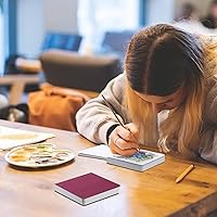 Vista 6 de Ctosree 3 piezas Mini Libro de bocetos de acuarela 3.9 x 3.9 pulgadas Cuaderno de acuarela portátil cuadrado Libro de bocetos de pintura 90 hojas