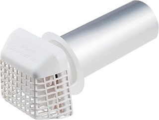 Deflecto Supurr Guard Louvered Dryer Vent Hood with Pipe and Collar, White and Silver, 4” (GVHAW4)
