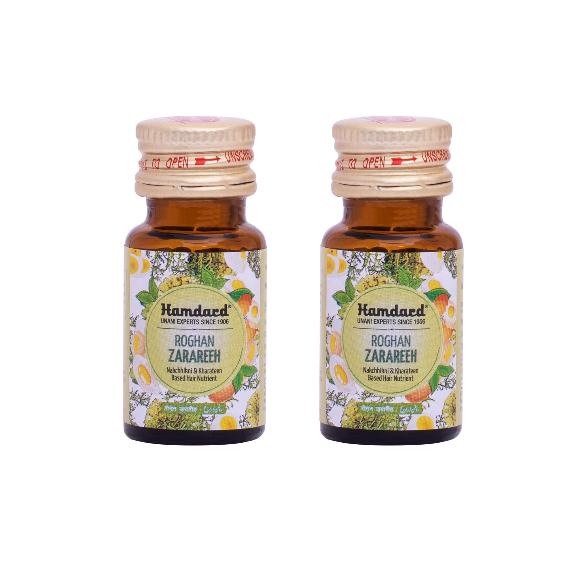 Hamdard Roghan Zarareeh 25 ml | Unani Hair Oil | Traditional Formulation for Hair Care & Nourishment | Controls Immuture Greying of hair (Pack of 2)