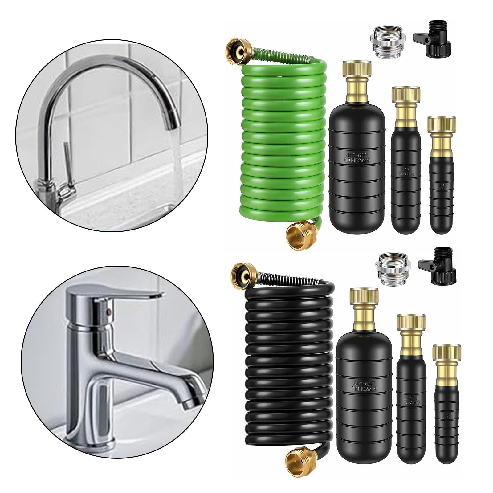 Conector de grifo de agua ajustable, manguera extensible para limpieza al aire libre, sistemas de drenaje de jardinería, adaptador de manguera de jardín resistente