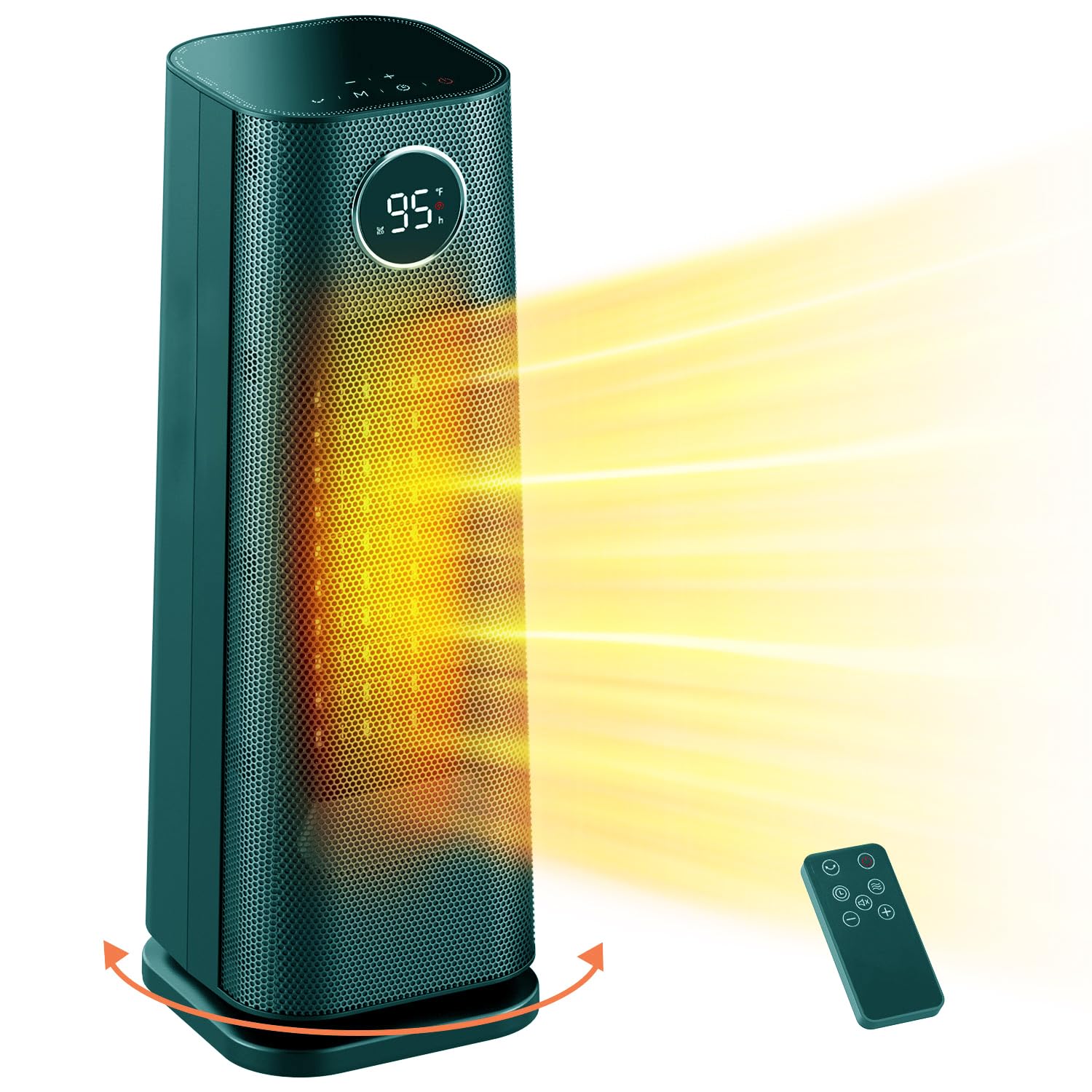 Space Heater for Indoor Use 1500W Fast Electric Portable Ceramic Heaters with Thermostat 4 Modes 24H Timer 70