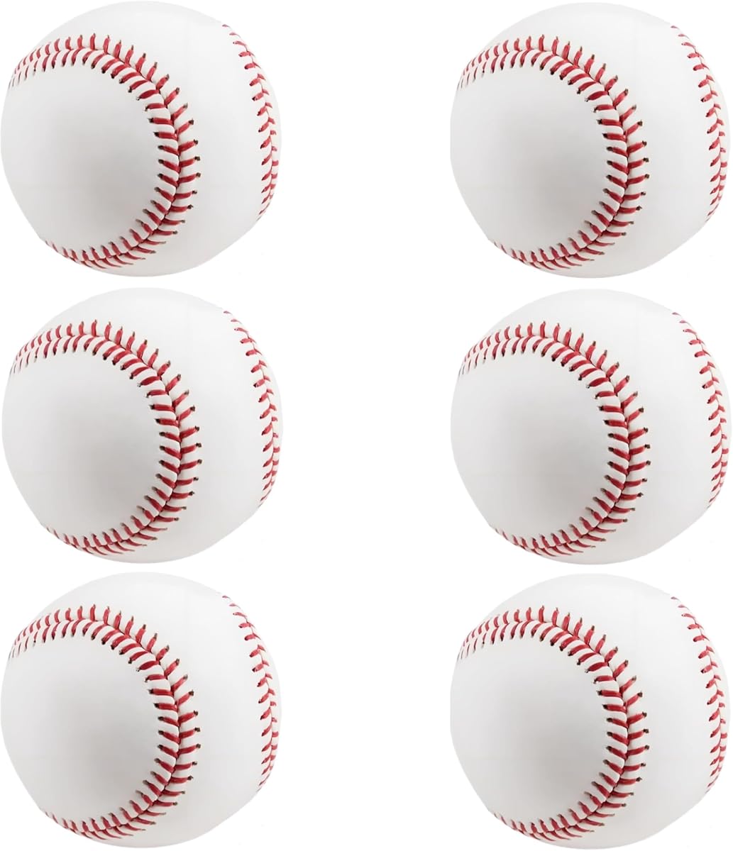 Rarapop Blank Standard Baseball Balls, Official Size 9 Inch Leather Covered Practice Baseball Training Ball for League Play, Pitching, Hitting, Batting, Fielding, Autograph