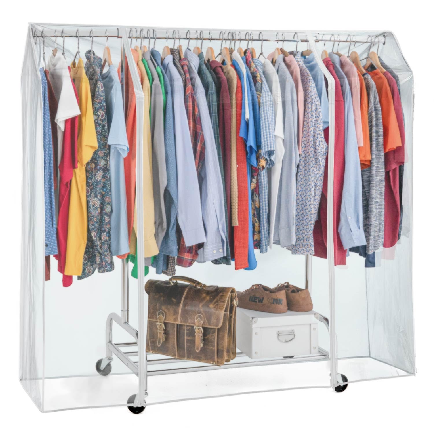 Housse pour portant à vêtements Tatkraft Defender Grande | Plastique transparent imperméable 160cm