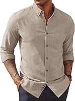 PJ PAUL JONES Men's Classic Fit Linen Cotton Button Down Shirt - Long Sleeve Breathable Business Casual for Weddings & Office