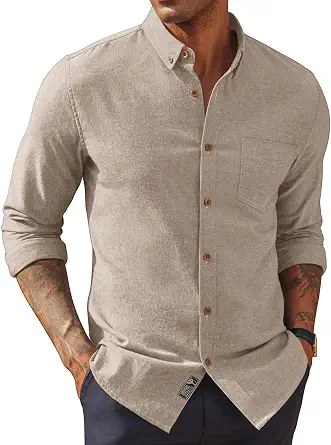 PJ PAUL JONES Men's Linen Dress Shirt Button-Down Business Casual