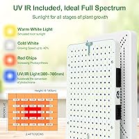 Vista 5 de Tabletop Grow Light LED Full Spectrum UV IR, Veg Seed Starting Seedlings Bonsai Houseplant Plant Light, Desk Grow Lights for Indoor Plants, 16"-24